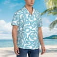 thumbnail image 2 of Lsque Blue Snake pattern Hawaiian Shirt for Men, Unisex Summer Beach Casual Short Sleeve Button Down Shirts-XX-Large, 2 of 9