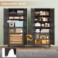 thumbnail image 5 of Kooyon 74.8" Black Metal Garage Cabinet, Heavy Duty Garage Storage Cabinet with Adjustable Shelves, Freestanding Utility Tool Organizer for Garage Workshop Basemen, 5 of 9