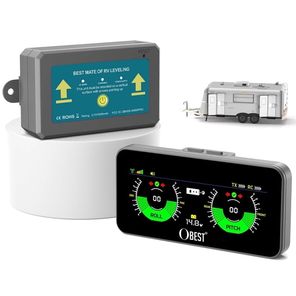 OBEST Wireless RV Leveling System with LED Guidance & 50m Signal for Travel Trailers Campers