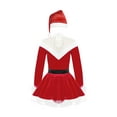 thumbnail image 2 of inhzoy Kids Girls Figure Skating Dance Dress Leotard Miss Santa Claus Dress-Up Red-A 14, 2 of 7