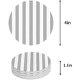 thumbnail image 1 of FMSHPON Gray and White Stripe Set of 8 Round Coaster for Drinks, Absorbent Ceramic Stone Coasters Cup Mat with Cork Base for Home Kitchen Room Coffee Table Bar Decor, 1 of 5