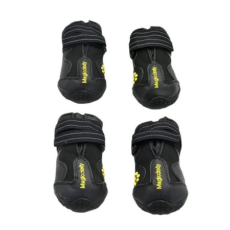 HOMEMAXS 4pcs Winter Dog Boots Anti Slip Snow Shoes for Puppies Size 6 Black