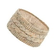 thumbnail image 2 of Diadema de punto para mujer, diadema de punto, calentador de orejas, turbante con forro polar, cabello grueso Beige, 2 of 9