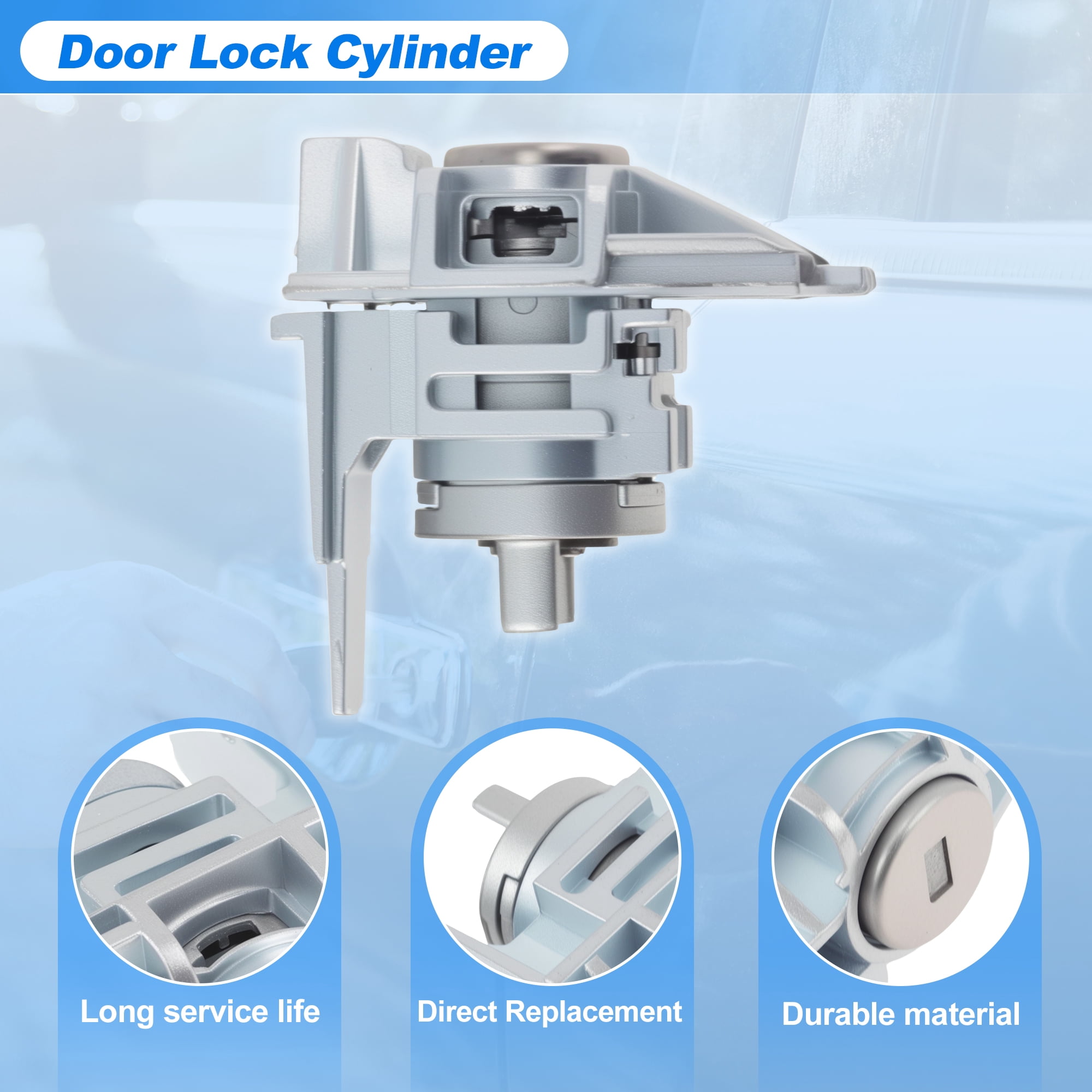 Unique Bargains Front Left Door Lock Cylinder with 2 Keys for Ford Focus and Escape