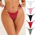 thumbnail image 4 of Tangas de encaje blanco sexys para Mujer, lencería con nudo de lazo, Bragas invisibles para Mujer, 4 of 5