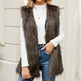 thumbnail image 4 of Drses Faux Fur Vest Jacket for Women Sleeveless Open Front Winter Warm Waistcoat Fluffy Fuzzy Gilet Coat Outerwear, 4 of 5