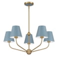 thumbnail image 3 of XAV-B9315-VG-BL Crystorama Lighting Xavier - 5 Light Chandelier-12.5 Inch Tall and 28 Inch Wide-Vibrant Gold/Blue Finish, 3 of 6