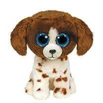 TY Beanie Boos - MUDDLES the White & Brown Spotted Dog (Glitter Eyes)(Medium Size - 9 inch)