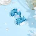 thumbnail image 3 of 3 Inch Birthday Number Candle, Blue Shell Sequins Number Candles Glitter Number Candle Cake Numeral Candles Cake Topper for Birthday Anniversary Mermaid Themed Party (2), 3 of 7