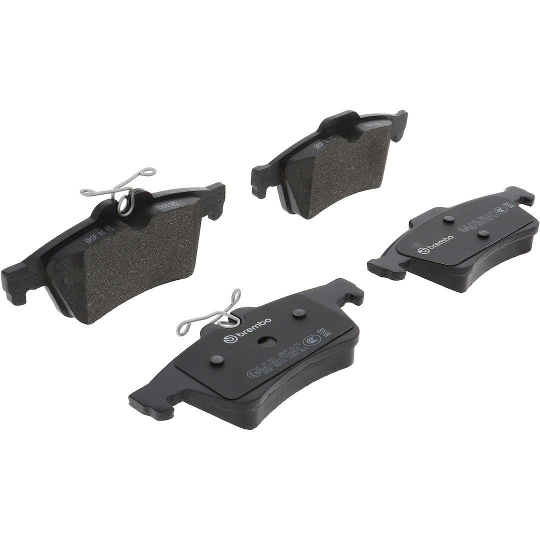 Brembo KTX4061; Brake Kit; Low-Metallic Brake Pads; 280 Millimeter Xtra Solid Cross Drilled High Carbon Cast Iron One Piece Rotor; With Rotors/ Pads/ Anti-Rattle Spring/ Mounting Hardware