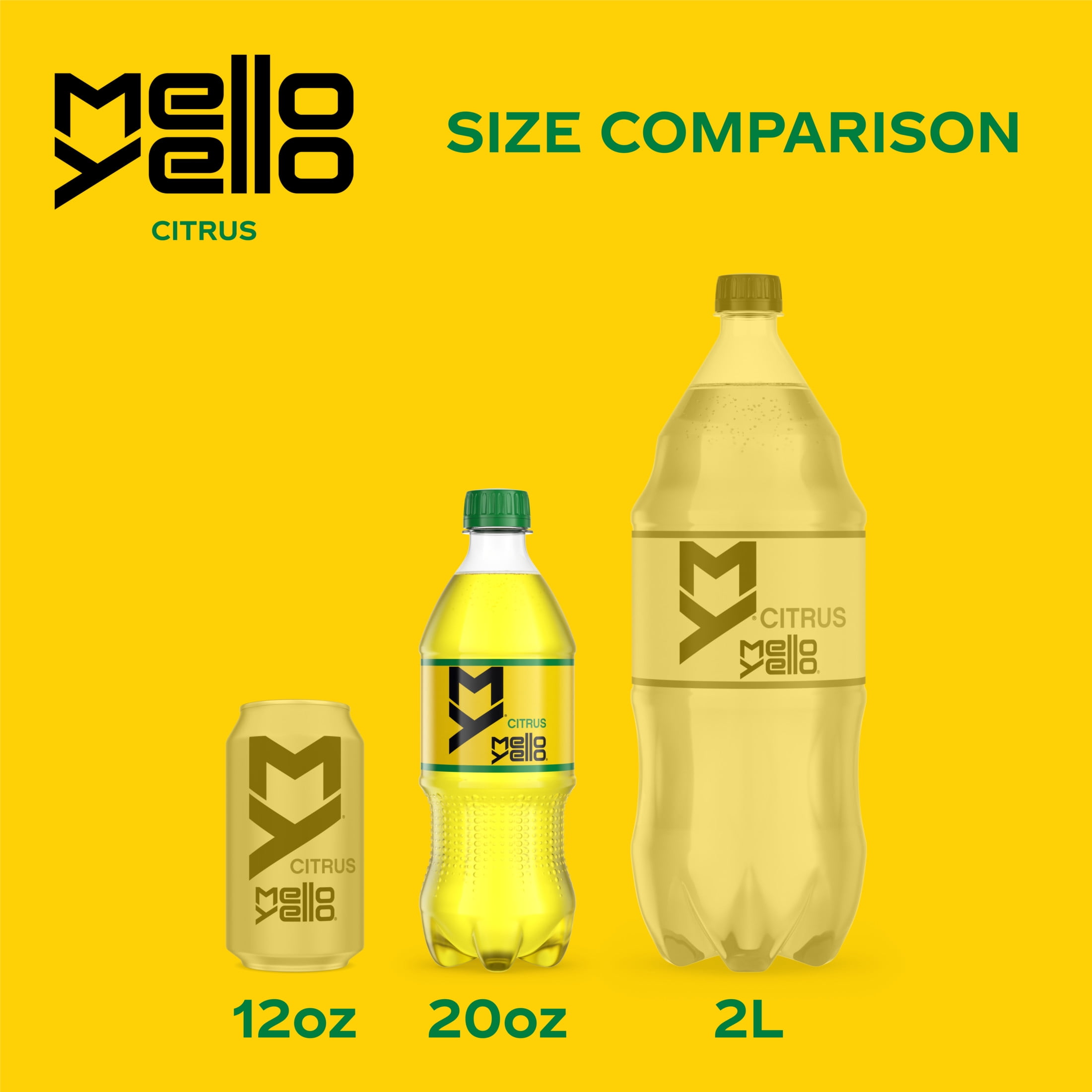 (6 pack) Mello Yello Citrus Soda Pop Bottle, 20 fl oz