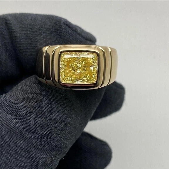 14k Yellow Gold Plated Silver 2Ct Radiant Cut Lab Created Red Garnet Engagement Ring Women's Gorgeous