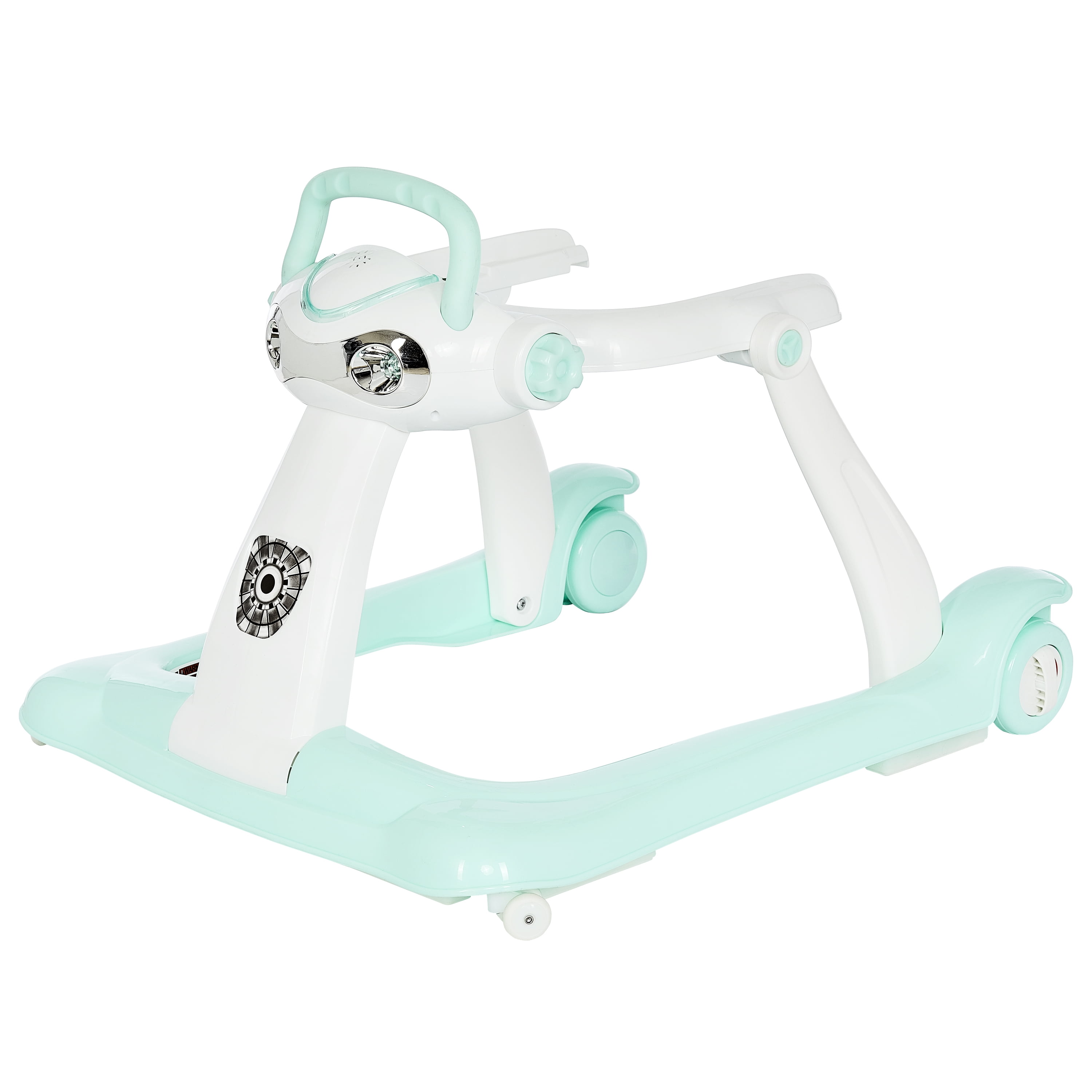 Dream on Me 2-in-1 Charlie Baby Walker, Easy Convertible Baby Walker, Walk Behind, Height Adjustable, Speed Adjusting Wheels, 360-Degree Rotating Seat, Mint