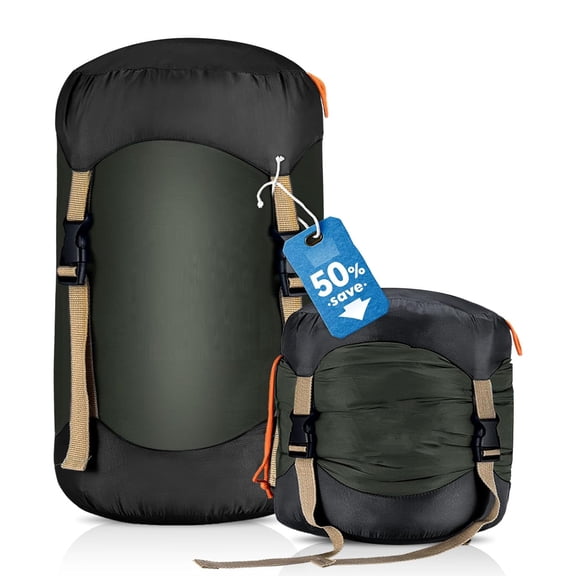 MISSMILE Compression Sack for Sleeping Bag, Anti-Tear Nylon Sleeping Bag Stuff Sack, 10L/14L/20L/30L Water-Resistant Compression Bag, Storage Bag, Durable Stuff Sack
