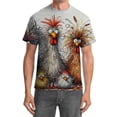 thumbnail image 2 of TrendOFT Shirts for Men Graphic Tees Fashion Trend Fried Chicken Graphic Printed Short Sleeve Crew Neck Oversized Breathable Daily Casual Outdoor Tops Men's T-Shirts Light Gray L, 2 of 6
