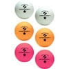 Sportcraft 40mm One-Star Table Tennis Balls, 36 Count, White/Orange/Pink