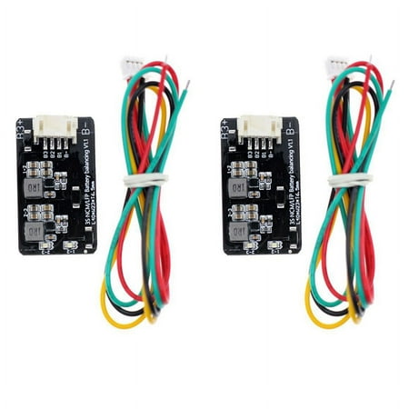 2PCS 1.2A 3S Active Equalizer Balancer Equalizer Module Li-Ion Lifepo4 Lithium Battery Active Balancer 2 x Active Equalizer Balancer 2 x Cable Black