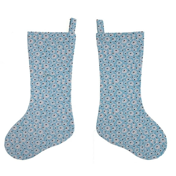 Crazy for Daisies Christmas Stocking by Penny's Needful Things (Ice Blue) (Single Stocking)