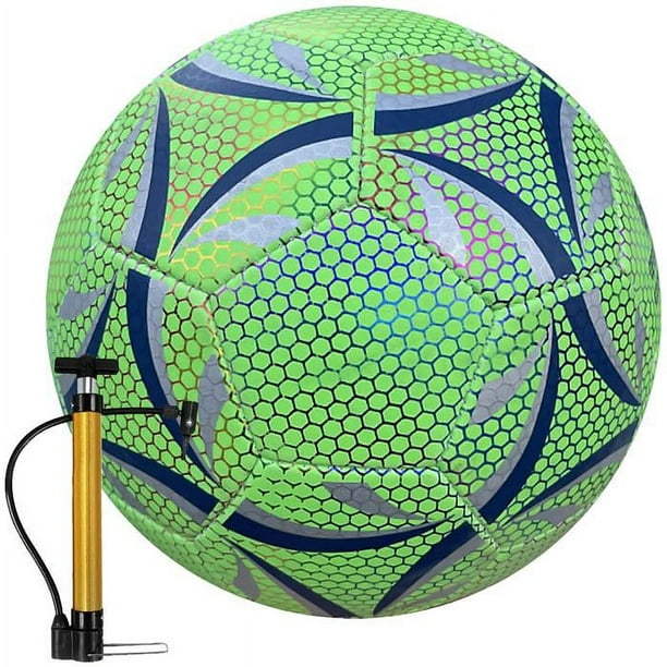 Balones de Fútbol GreenPrisma 2 pzas #5 Verde Reflectante Estrella y Hexágonos Poliuretano.