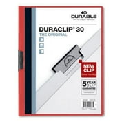 Durable DBL220303 8.5 x 11 in. DuraClip Report Cover, Red
