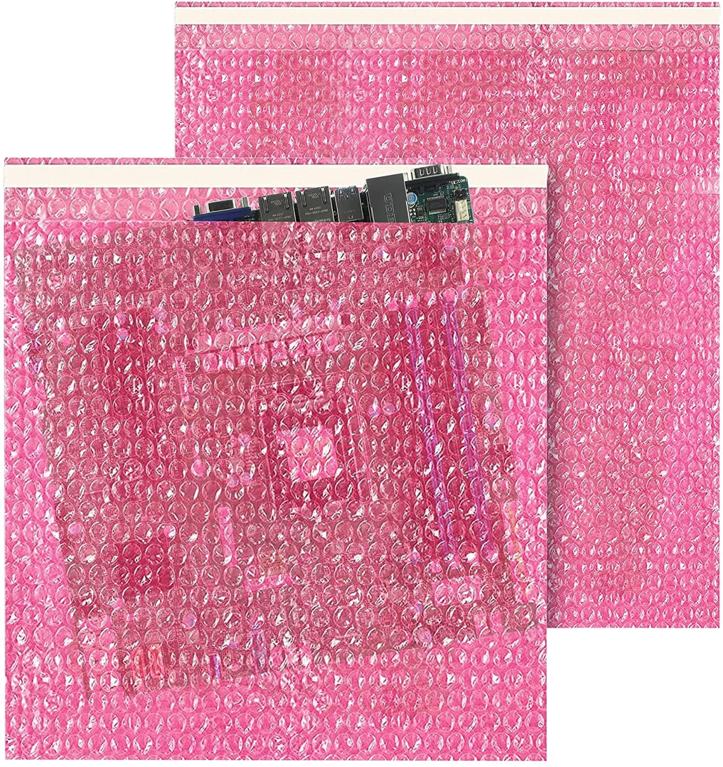 Reusable for Sensitive Electronic Components Anti Static Bubble Bags XX-Large Qty 10, Pink Resealable Static Shielding Bag 