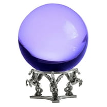 Amlong Crystal Purple Crystal Ball 130mm (5 in.) Including Silver Pegasus Stand