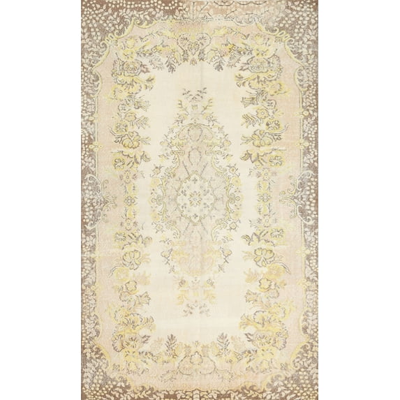 Ahgly Company Indoor Rectangle Traditional Golden Blonde Gold Persian Area Rugs, 2' x 5'