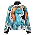thumbnail image 6 of Jackets for Women Winter Coat Jackets Flannel Stand Collar Jacket(Ocean Unicorn Wave Art,Size:S-4XL), 6 of 7