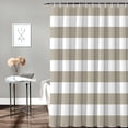thumbnail image 2 of Classical Stripe Shower Curtain Beige Shower Curtains for Bathroom Curtain Sets with Hooks Waterproof Fabric Bath Curtain Extra Long 72" X 84", 2 of 6
