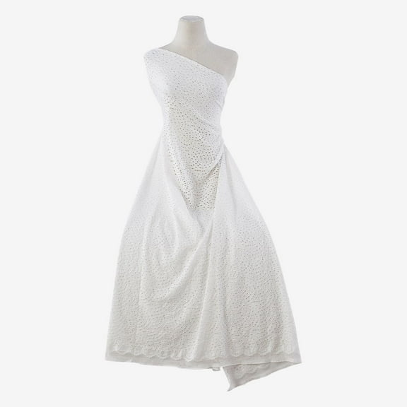 Zelouf Aurora Stretch Lace  , Sewing, DIY, Crafts Fabric by the Yard, White, 3 Yard