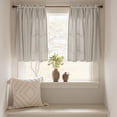 thumbnail image 3 of Cortinas de cocina de lino Jinchan a rayas, 90 cm, color topo, 2 paneles, 3 of 9