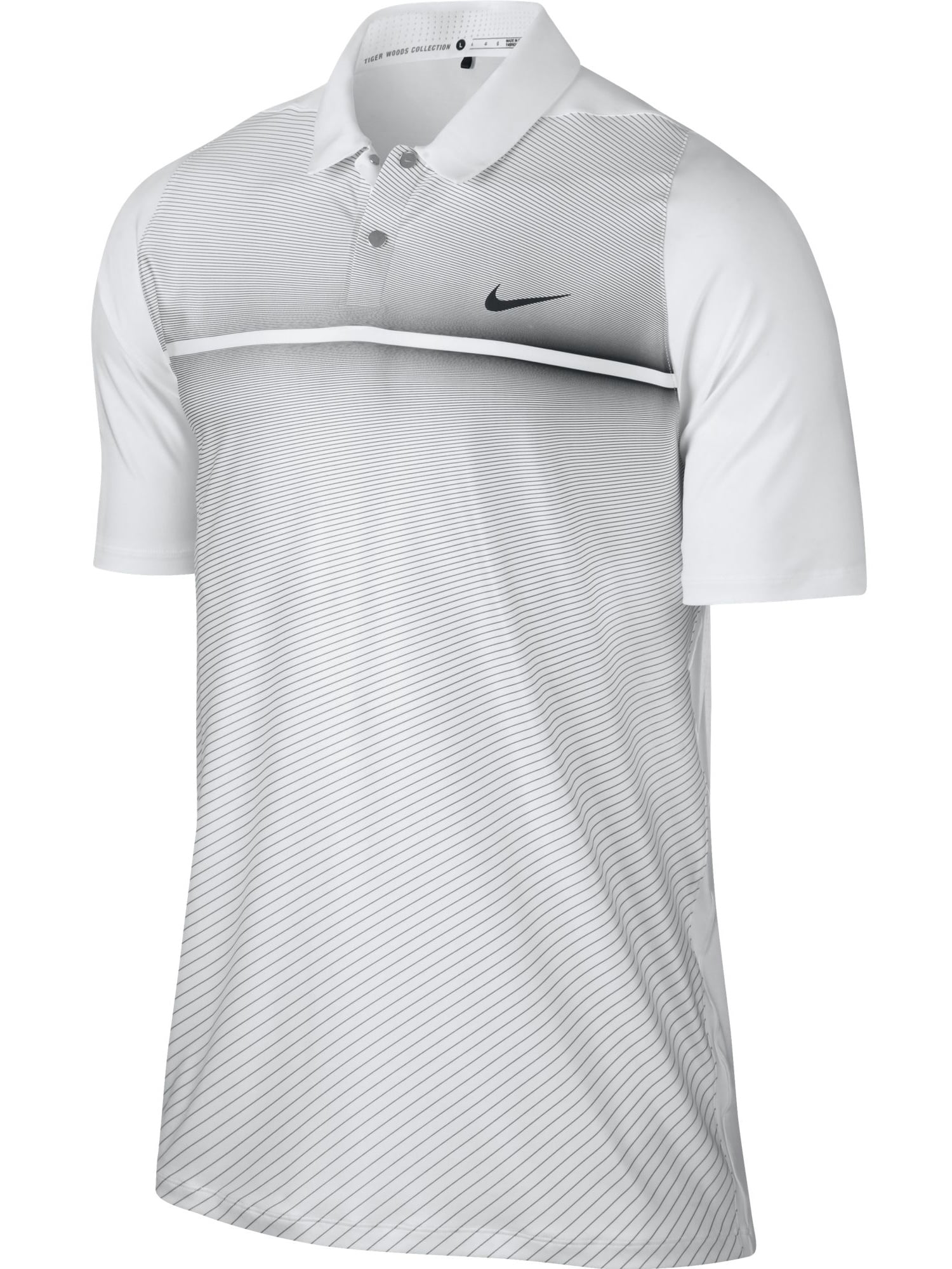 NEW Nike TW VL Max HyperCool Print Polo White/Black Large Golf Shirt
