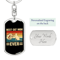 thumbnail image 2 of Best Cat Mom Ever Stainless Steel or 18k Gold Premium Swivel Dog Tag Keychain, 2 of 8