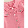 thumbnail image 6 of Cjfdfy Toddler Girls Denim Outfit Fashion Solid Color Long Sleeve Button Down Collared Jacket with Skirt 2Pcs Fall Set Cute Cowgirl Outfits Toddler Girls Denim Skirt Outfit Cowgirl Outfit 1-6T, 6 of 9