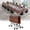 Walnut 55.1inch 2packs, variant on 55.1" Conference Table with Wheels, Large Meeting Table for 6-10 People, Foldable Training Room Table with Metal Frame for Office Conference,4PCS