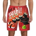 thumbnail image 2 of Goofa Sushi Printed Men's Swim Trunks Board Shorts Quick Dry Mens Swimming Trunks with Compression Liner,Breathable Fit Hawaii Beach Shorts-3X-Large, 2 of 9