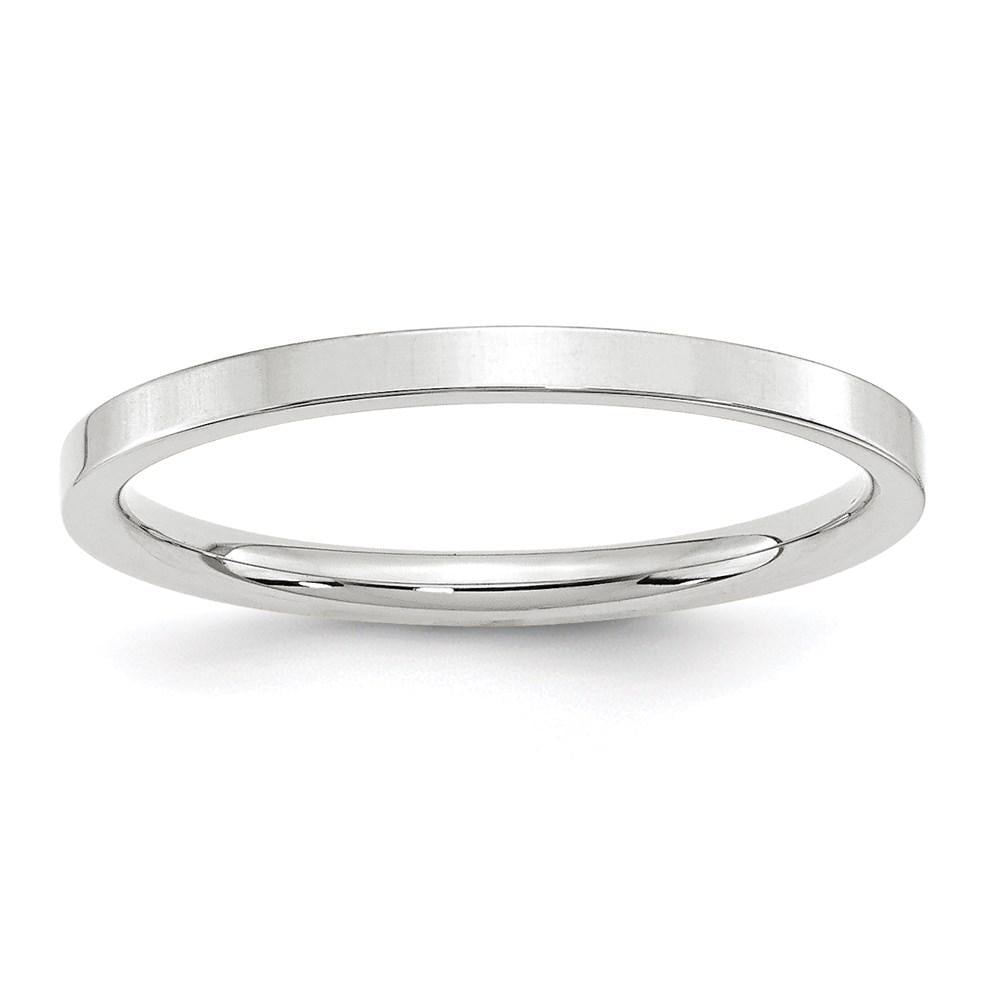 Plain Comfort fit Wedding Band Ring 14K White Gold 2mm 