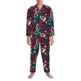 thumbnail image 3 of Naloa Geometric Elements Men’s Pajamas Set - Long Sleeve Button Down Sleep Shirt and Pajama Bottoms Sleepwear Set-X-Large, 3 of 7