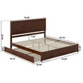 thumbnail image 5 of Clayton King Wood Platform Bed with Panel Footboard & Twin XL Trundle in Walnut, 5 of 5