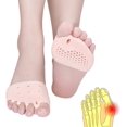 thumbnail image 1 of Almohadillas metatarsianas, separador de dedos y gel, (4 piezas) nuevo material, almohadilla para el antepié, soporte para los dedos, para ampollas en los pies, dolor en el antepié., 1 of 5