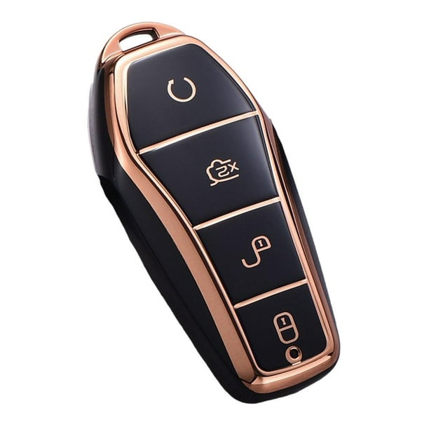 Funda protectora para llave de vehículo, carcasa de TPU para llave de coche Byd Atto 3, accesorio Negro
