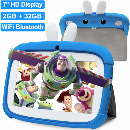 7 inch Kids Tablet  Android 11 Tablet for Kids  2GB+32GB  Wifi Bluetooth Tablet PC  Toddlers Children Kids Learning Tablet  IPS Screen  Parental Control  Kid-Proof Case  Blue