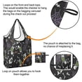 thumbnail image 4 of 5 Pack Foldable Shopping Bag,Halloween Skeleton Ghost Pattern Reusable Grocery Bags with Pockets,Large Reusable Tote Bags with Handles Waterproof & Lightweight, 4 of 6