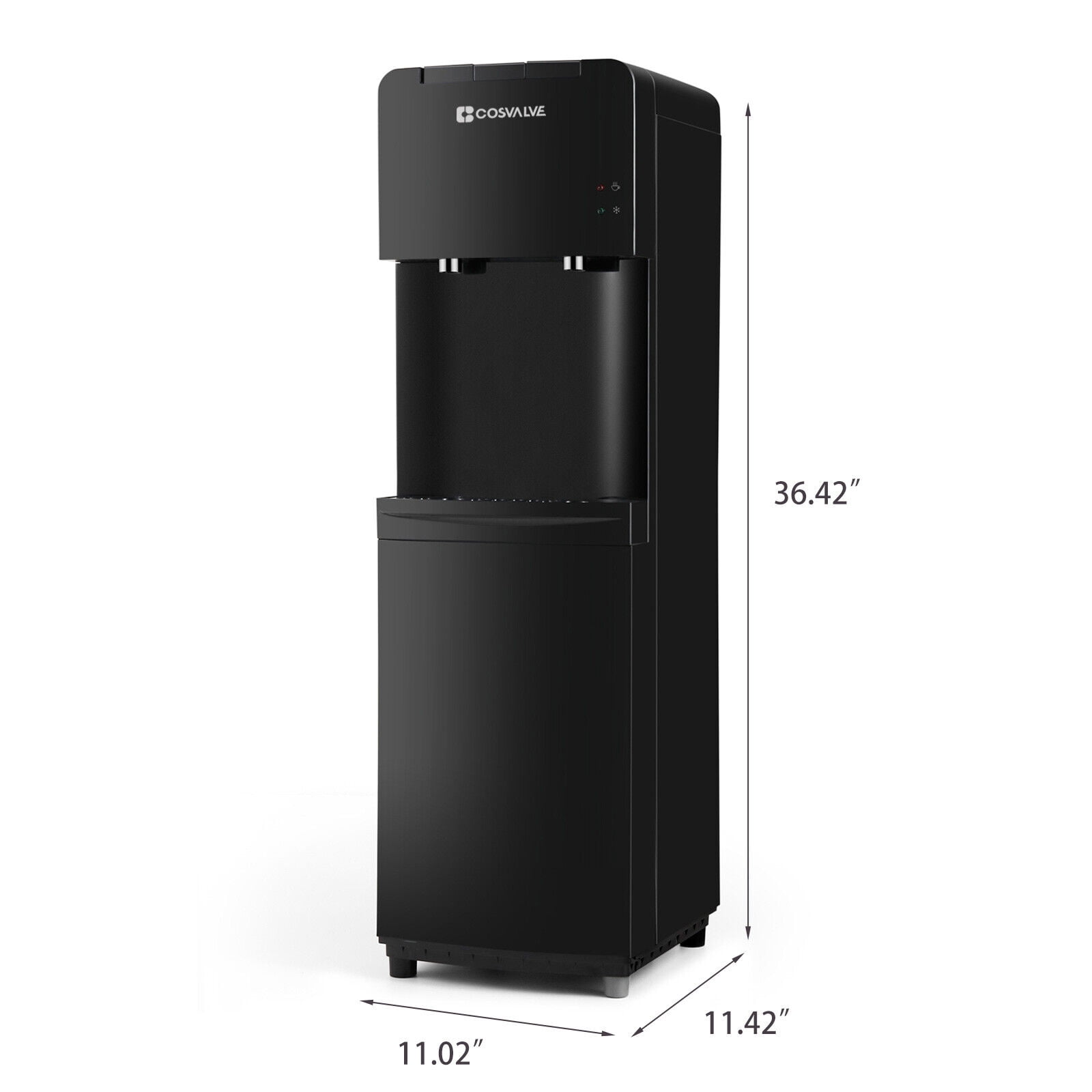 5 Gallon Hot Cold Water Dispenser Cooler Top Loading with Child Safety Lock (Black)
