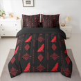 thumbnail image 2 of Feelyou Hippie Wolf Wildlife Bedding Comforter Set 7pcs, Aztec Triangle King Bedding Sets, 2 of 8