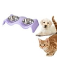 thumbnail image 2 of Double Stainless Steel Pet Bowls - Non-Tip Design with Easy-Clean Surface for Cats & Dogs - Includes Food & Water Bowls for Small/Medium Pets, 2 of 3
