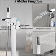 thumbnail image 4 of JERFIT Floor Mounted Freestanding Bathtub Faucet Set with Hand Shower, Chrome Waterfall Tub Filler, Single Handle Stainless Steel Floor Mount Faucet, 4 of 6