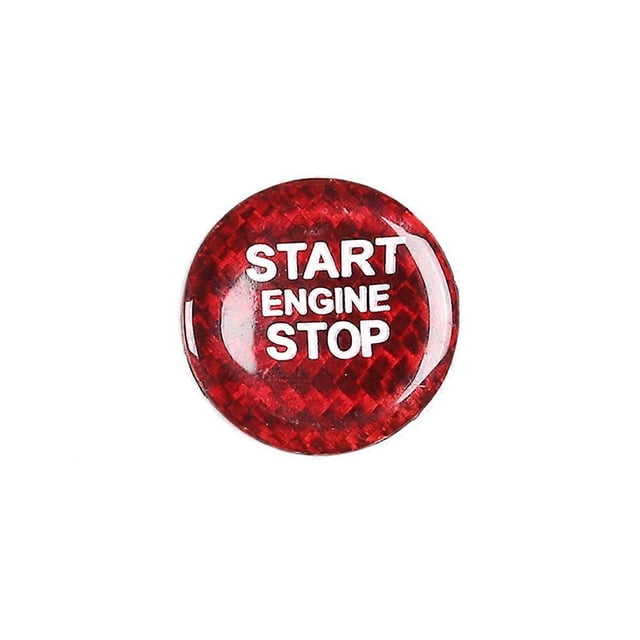 Dry Carbon Fiber Car Start Stop Engine Button Cover Trim Compatible with Alfa Romeo Giulia Stelvio 2017-2020 Accessories, Red