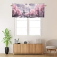 thumbnail image 2 of Cherry Blossom Thermal Insulated Window Curtain Valance Plum Flower Eiffel Tower Romantic Rod Pocket Window Valance for Living Room Bathroom Bedroom Kitchen 54 by 18 in, 1 Panel, 2 of 6