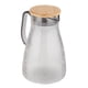 thumbnail image 5 of Botella de agua fría, tetera, 1,5 l, mango cómodo, fácil de limpiar, con tapa de bambú, jarra para nevera para agua fría y caliente Gris, 5 of 9